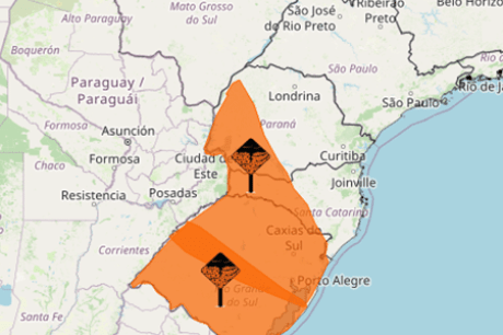 Inmet divulga alerta de perigo para o sul do país