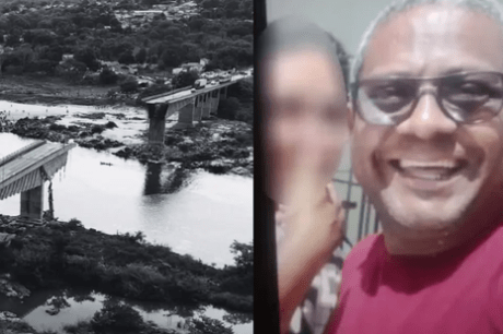 Resgatado corpo em cabine de caminhão submerso após queda de ponte